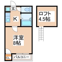 鉄砲塚 徒歩1分 1階の物件間取画像